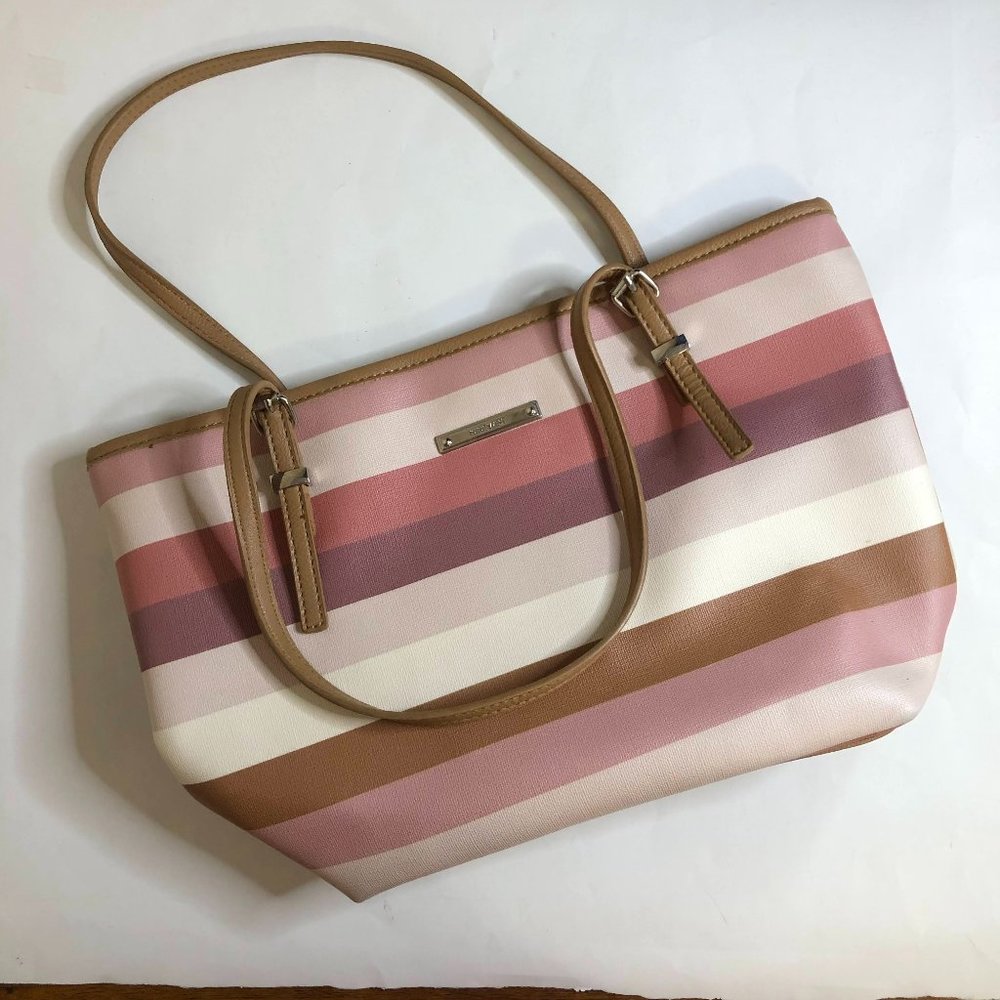 Nine West Pink & Purple Striped Shoulder Bag